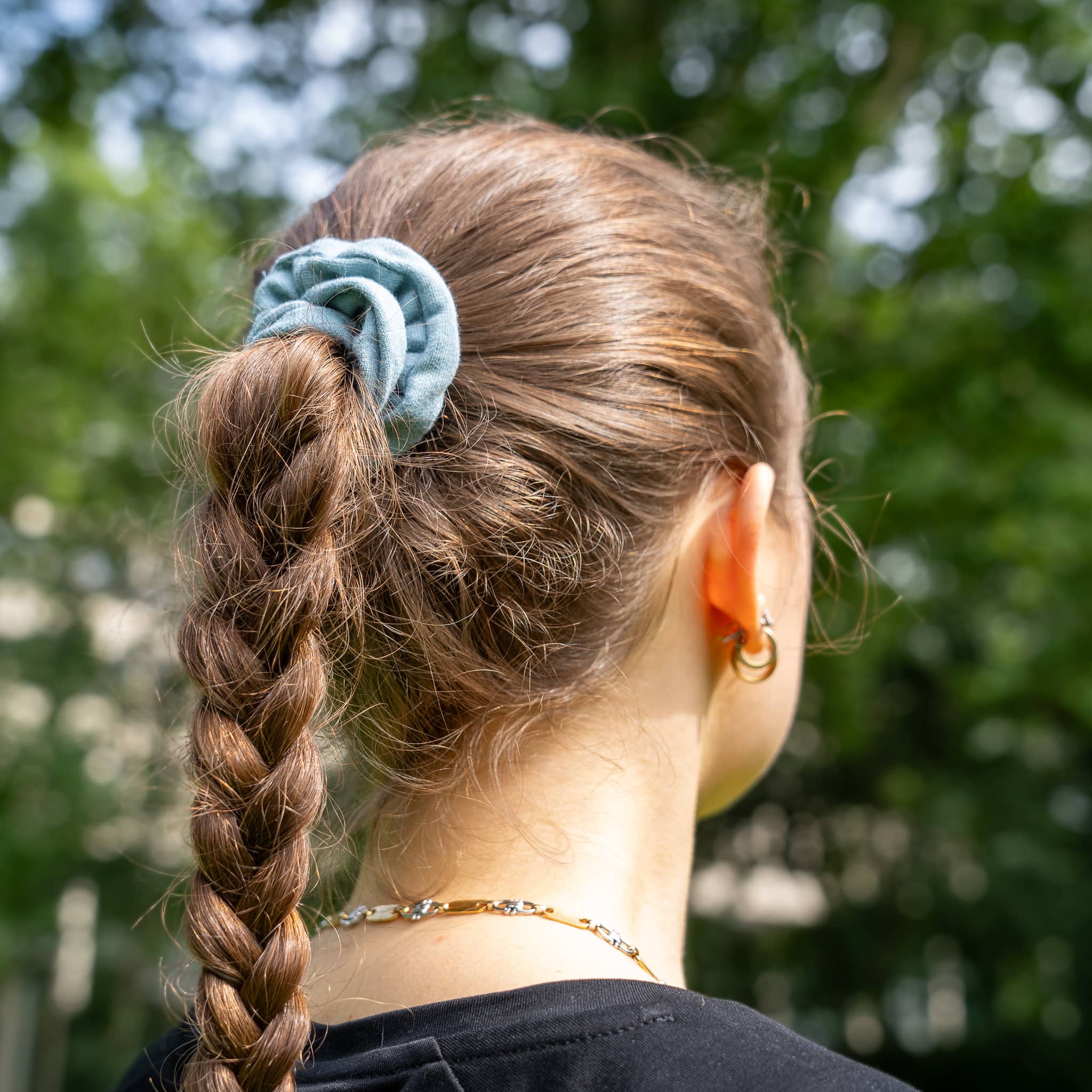 Upcycling Scrunchie aus TENCEL™ und Bio-Baumwolle