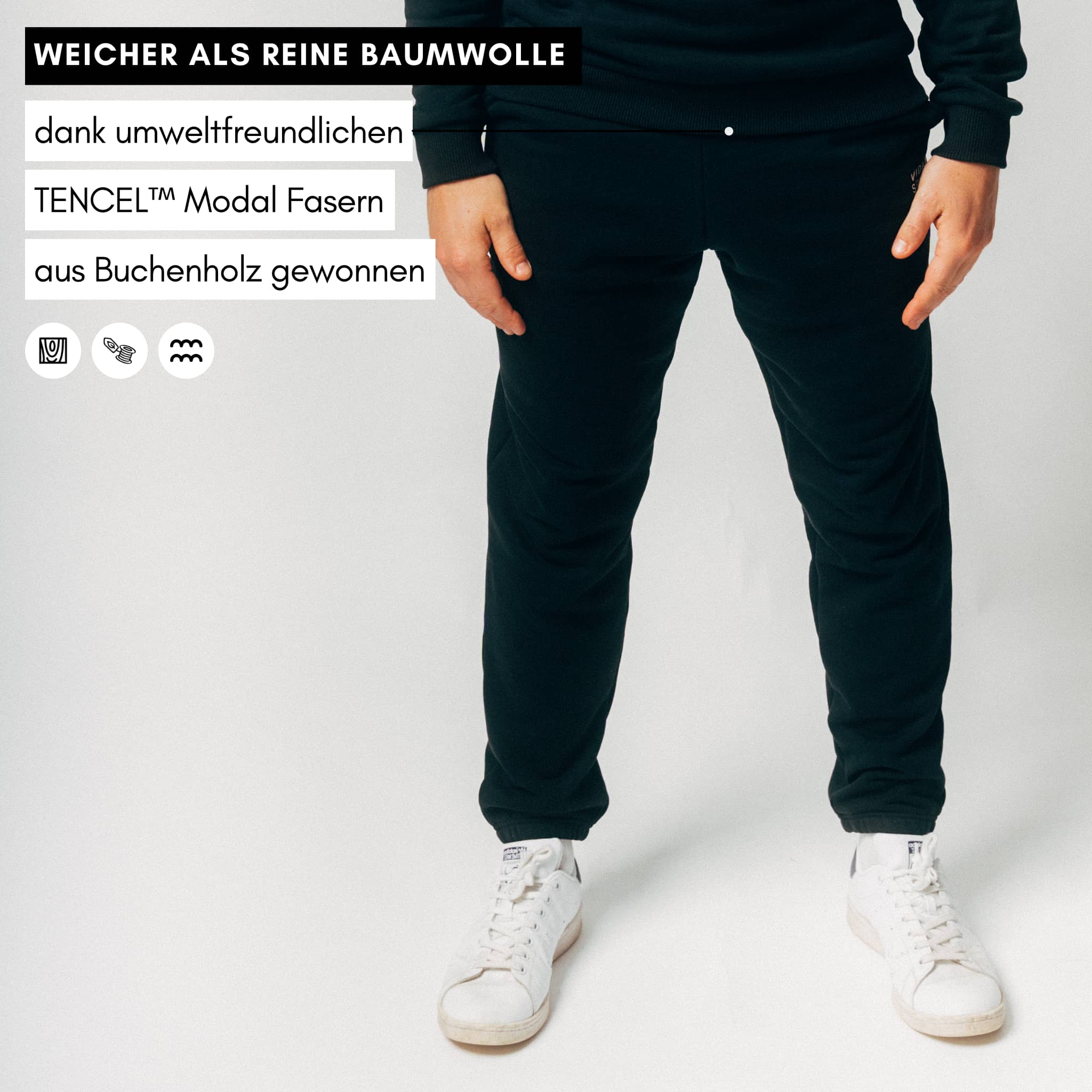 Jogginganzug aus TENCEL™ und Biobaumwolle - schwarz