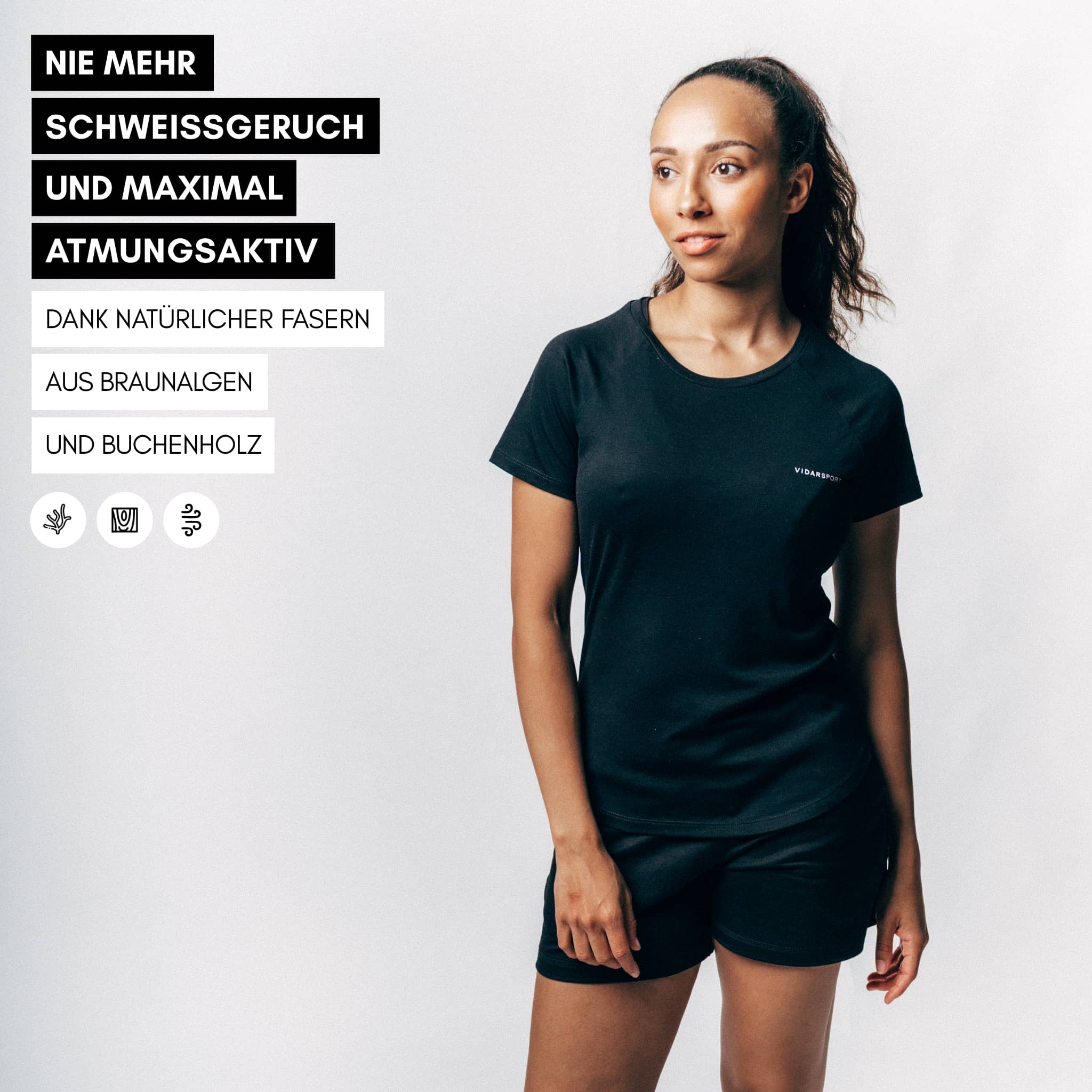 Sportset aus TENCEL™ Lyocell und SEACELL - schwarz / schwarz